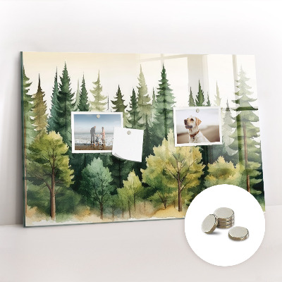 Magnetic notice board for kitchen Landscape forest