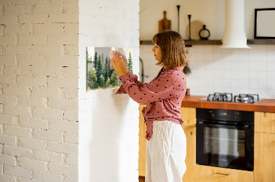 Magnetic notice board for kitchen Landscape forest