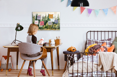 Magnetic notice board for kitchen Landscape forest