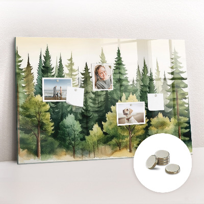 Magnetic notice board for kitchen Landscape forest