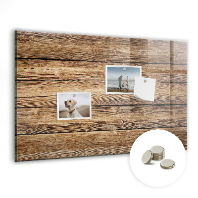 Magnetic notice board for kitchen Wooden planks