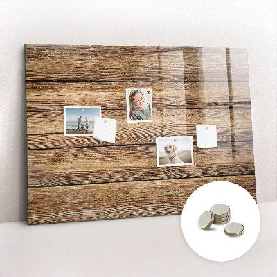 Magnetic notice board for kitchen Wooden planks
