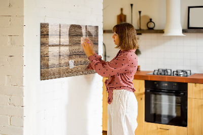 Magnetic notice board for kitchen Wooden planks
