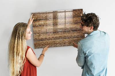 Magnetic notice board for kitchen Wooden planks