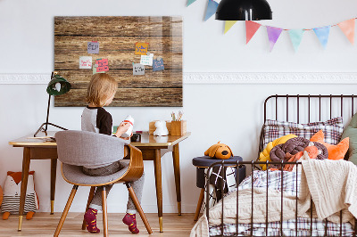 Magnetic notice board for kitchen Wooden planks