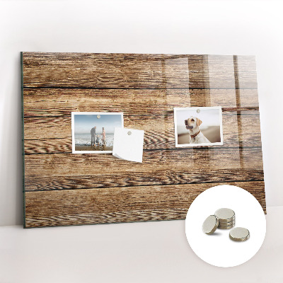 Magnetic notice board for kitchen Wooden planks