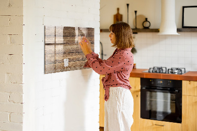 Magnetic notice board for kitchen Wooden planks