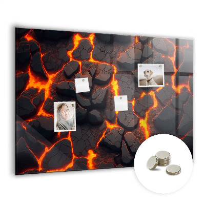 Magnetic notice board for kitchen Lava volcano