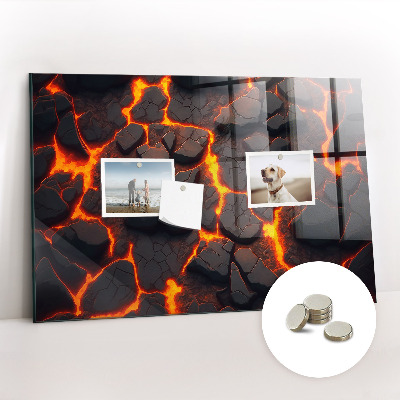 Magnetic notice board for kitchen Lava volcano