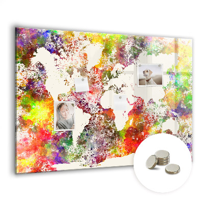 Magnetic photo board Watercolor world map