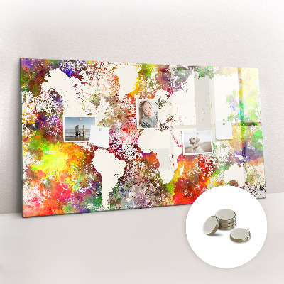 Magnetic photo board Watercolor world map