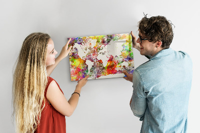 Magnetic photo board Watercolor world map