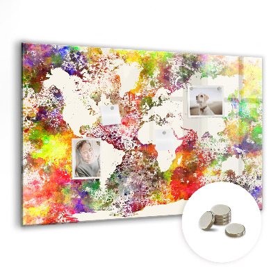 Magnetic photo board Watercolor world map