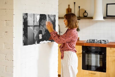 Magnetic photo board Black map of the world