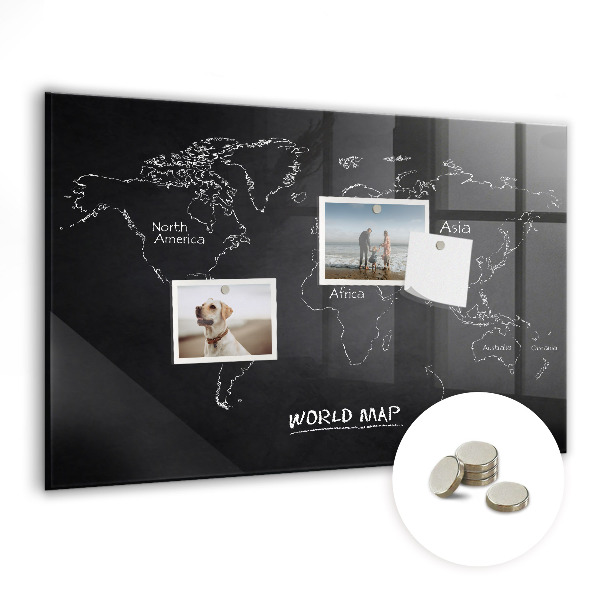 Magnetic photo board World map countries