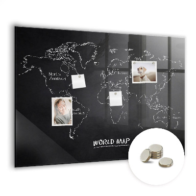 Magnetic photo board World map countries