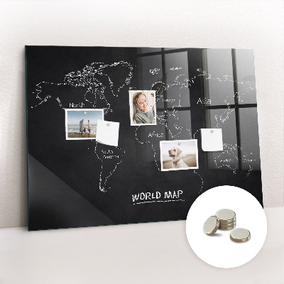 Magnetic photo board World map countries