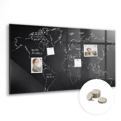 Magnetic photo board World map countries