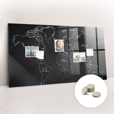 Magnetic photo board World map countries