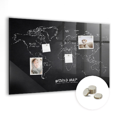 Magnetic photo board World map countries