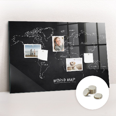 Magnetic photo board World map countries