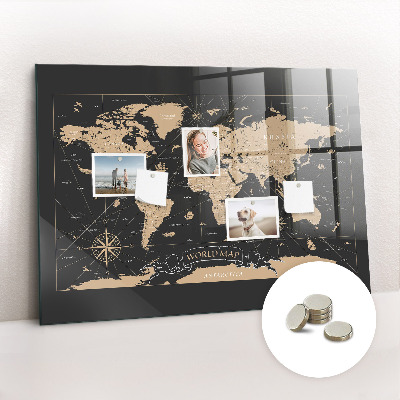 Magnetic photo board Vintage world map