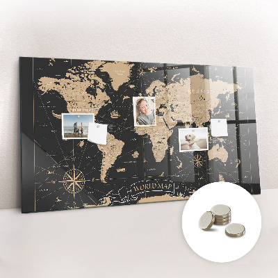 Magnetic photo board Vintage world map