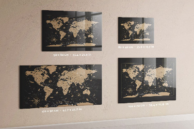 Magnetic photo board Vintage world map