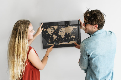 Magnetic photo board Vintage world map