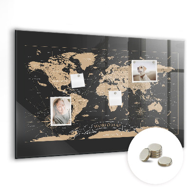 Magnetic photo board Vintage world map