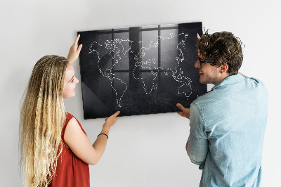 Magnetic photo board World map outline