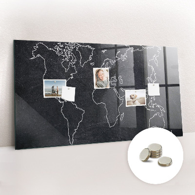 Magnetic photo board World map outline