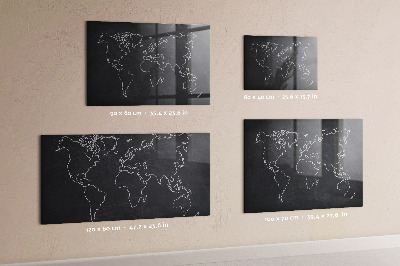 Magnetic photo board World map outline