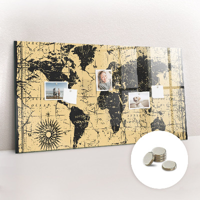Magnetic photo board Vintage world map