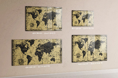 Magnetic photo board Vintage world map