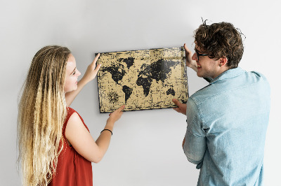 Magnetic photo board Vintage world map