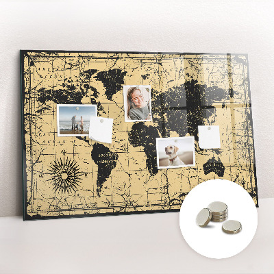 Magnetic photo board Vintage world map