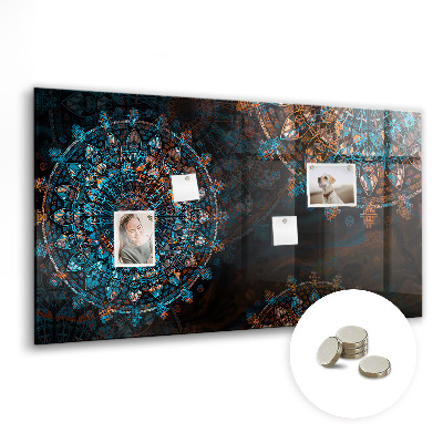 Magnetic notice board Mandala pattern