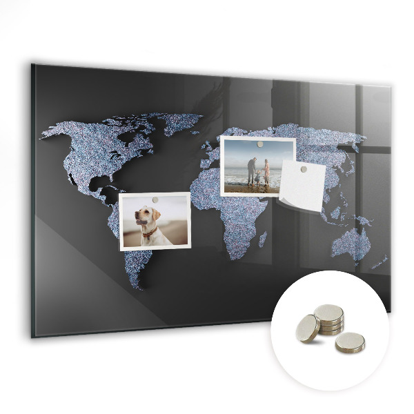 Magnetic photo board World map 3D