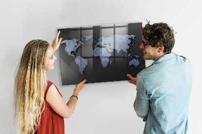 Magnetic photo board World map 3D