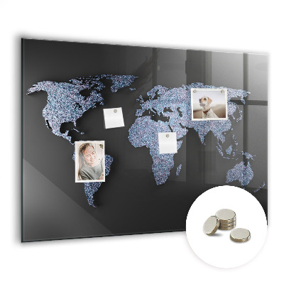 Magnetic photo board World map 3D