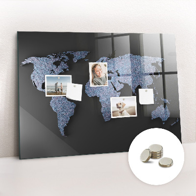 Magnetic photo board World map 3D