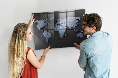 Magnetic photo board World map 3D