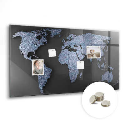 Magnetic photo board World map 3D