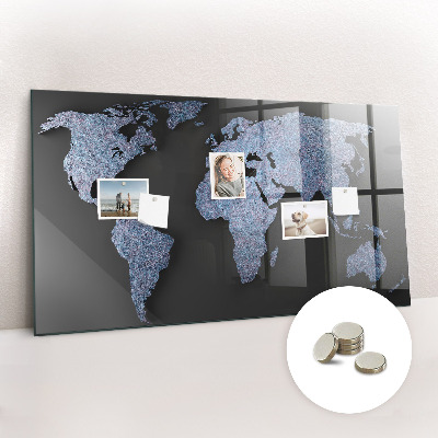 Magnetic photo board World map 3D