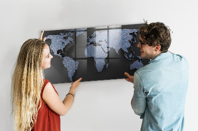 Magnetic photo board World map 3D