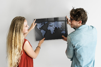 Magnetic photo board World map 3D