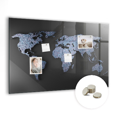 Magnetic photo board World map 3D