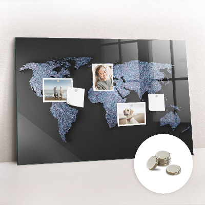 Magnetic photo board World map 3D