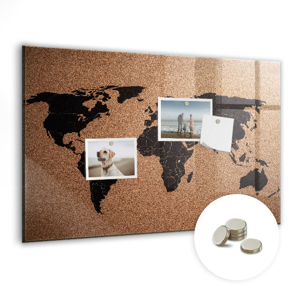 Magnetic photo board World map